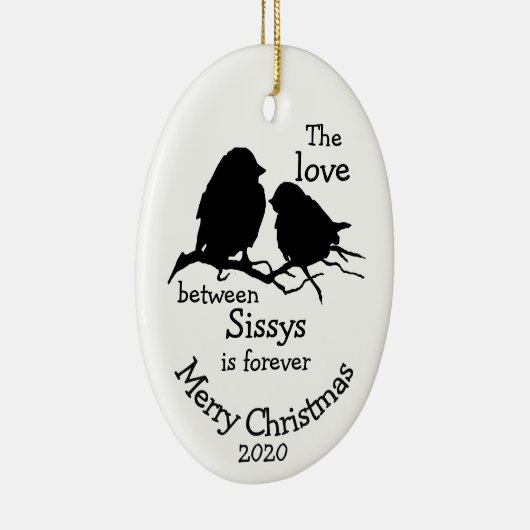 カスタムデイトクリスマスシスター引用文 セラミックオーナメント (右)