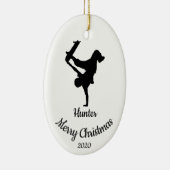 カスタムデイトクリスマススケートボード セラミックオーナメント (右)