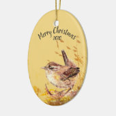 カスタムデイトクリスマスハウスウォーレンバードウォーター色 セラミックオーナメント (左)