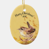 カスタムデイトクリスマスハウスウォーレンバードウォーター色 セラミックオーナメント (裏面)