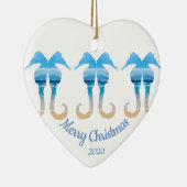 カスタムデイトクリスマスビーチシーンシーウマ セラミックオーナメント (右)