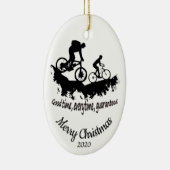 カスタムデイトクリスマスマウンテンサイクリング引用文 セラミックオーナメント (右)