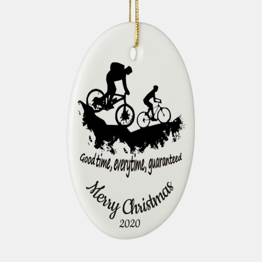 カスタムデイトクリスマスマウンテンサイクリング引用文 セラミックオーナメント (右)