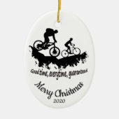 カスタムデイトクリスマスマウンテンサイクリング引用文 セラミックオーナメント (正面)