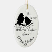 カスタムデイトクリスマスマザー娘引用文 セラミックオーナメント (右)