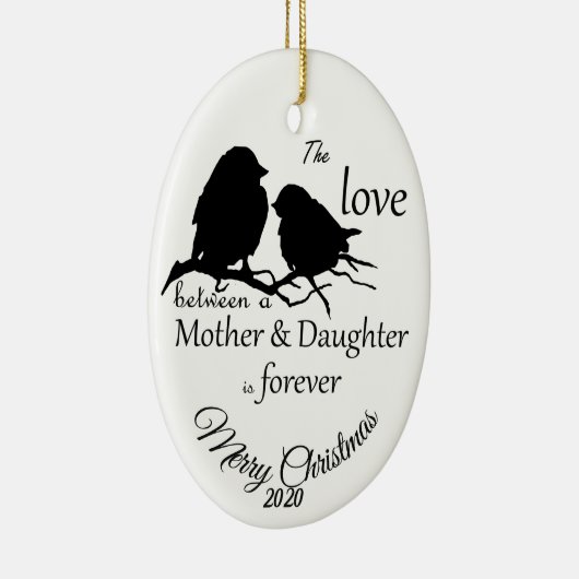 カスタムデイトクリスマスマザー娘引用文 セラミックオーナメント (右)