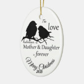 カスタムデイトクリスマスマザー娘引用文 セラミックオーナメント (左)