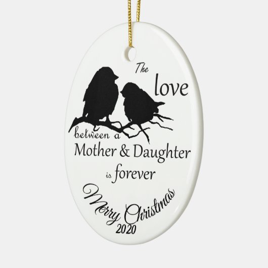 カスタムデイトクリスマスマザー娘引用文 セラミックオーナメント (左)