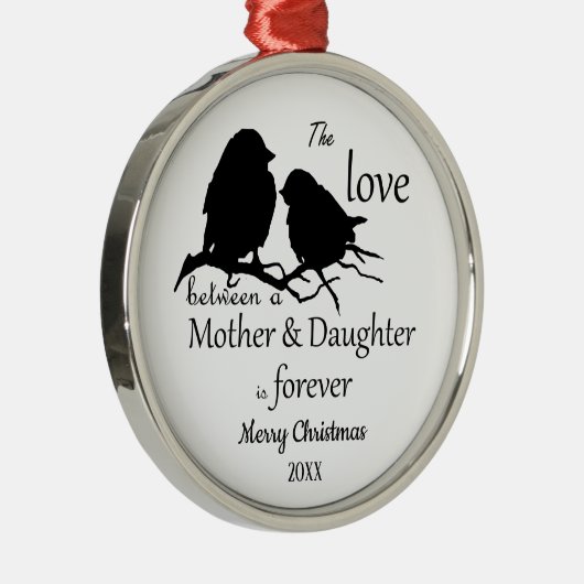カスタムデイトクリスマスマザー娘引用文 メタルオーナメント (右)