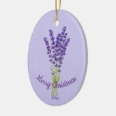 カスタムデイトクリスマスラベンダーガーデンフラワー セラミックオーナメント (左)