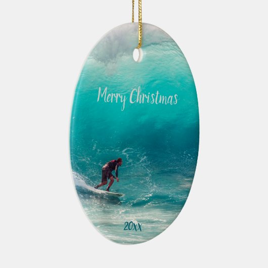 カスタムデイトサーファーサーフィンウェーブカール海水 セラミックオーナメント (右)