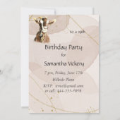 カスタムデイトバースデーパーティーヤギ農場動物 招待状 (裏面)