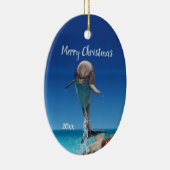 カスタムデイトビューティフルドルフィンシーアニマルワイルドライフ セラミックオーナメント (右)