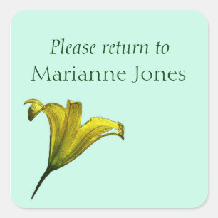 カスタムデイリリー蔵書票シール スクエアシール