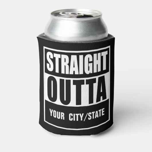 カスタムデザインで個人用STRAIGHT OUTTA 缶クーラー (缶裏面)