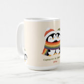 カスタムデザインのあったか Pride ペンギン クリスマス コーヒーマグカップ (正面左)