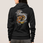カスタムデザインのアジアドラゴンのフード付きスウェットシャツ パーカ (裏面)