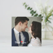 カスタムデザインのエレガントなハートの結婚式フォト 招待状 (スタンド正面)