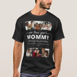 カスタムデザインのエレガントなママ大好きフォトコラージュ Tシャツ