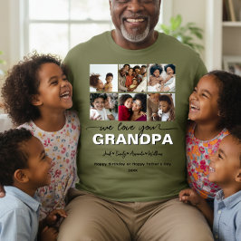 カスタムデザインのエレガントな"GRANDPA"フォトコラージュTシャツ Tシャツ