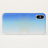 カスタムデザインのダビデの星とチャイ - iPhone 4/4S カバー (裏面(横))