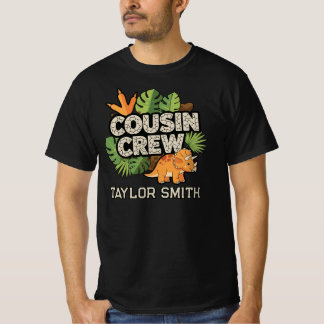 カスタムデザインのトリケラトプスのいとこクルー Tシャツ