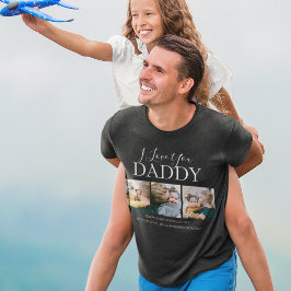 カスタムデザインのモダンな「I Love You Daddy」3枚の写真入り Tシャツ