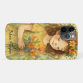 カスタムデザインのレトロな雰囲気漂うおしゃれな水彩画 Case-Mate iPhoneケース (裏面(横))