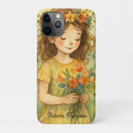カスタムデザインのレトロな雰囲気漂うおしゃれな水彩画 iPhone 11 PROケース