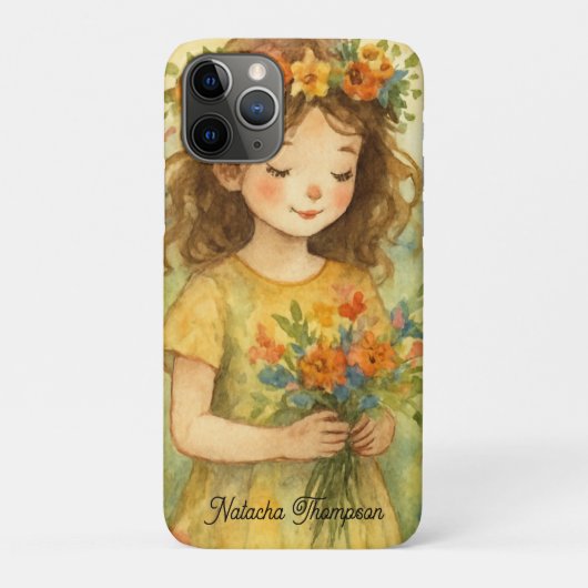 カスタムデザインのレトロな雰囲気漂うおしゃれな水彩画 Case-Mate iPhoneケース (裏)