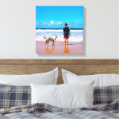 カスタムデザインの写真Make Your Own Photo - I Love My Pet キャンバスプリント (インサイチュ (寝室))