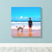 カスタムデザインの写真Make Your Own Photo - I Love My Pet キャンバスプリント (インサイチュ (ウッドフロア))