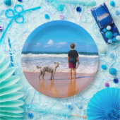 カスタムデザインの写真Make Your Own Photo - I Love My Pet ペーパープレート (パーティー)