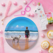 カスタムデザインの写真Make Your Own Photo - I Love My Pet ペーパープレート (パーティー)