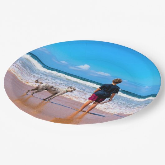 カスタムデザインの写真Make Your Own Photo - I Love My Pet ペーパープレート (アングル)