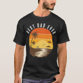 カスタムデザインの最高のパパのためのレトロサンセットファーザーズデイTシャツ Tシャツ (正面)
