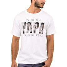 カスタムデザインの最高のパパのコラージュ写真Tシャツ