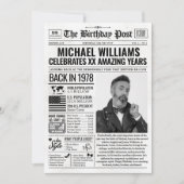 カスタムデザインの1978年当時の新聞の誕生日カード、トレンド シーズンカード (正面)