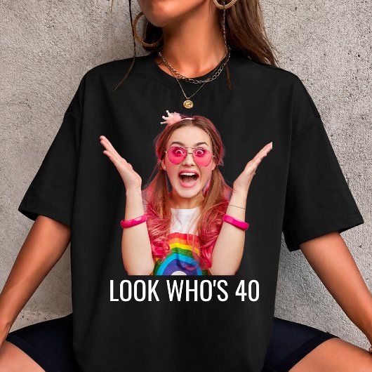 カスタムデザインの40歳の誕生日フォトTシャツ Tシャツ