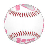 カスタムデザインの「私の彼氏が大好き」ギフト - 写真と名前を追加 野球ボール (裏面)