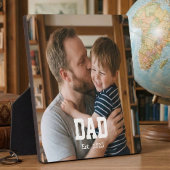 カスタムデザインのDad Establishedモダンボールドテキスト フォトプラーク