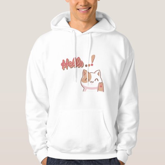 カスタムデザインを作るハローかわいい猫 パーカ (正面)
