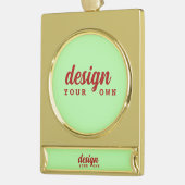 カスタムデザインクリスマスオーナメントパーソナライズされた、 ゴールドプレートバナーオーナメント (左)