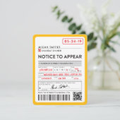 カスタムデザインバー(ユダヤ教の)バル・ミツバーニューヨークチケット 招待状 (スタンド正面)