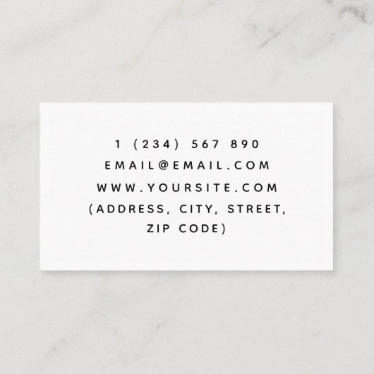 カスタムデザインパティシシェフデコレーターエレガント 名刺 (裏面)