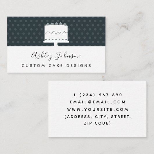 カスタムデザインパティシシェフデコレーターエレガント 名刺 (正面/裏面)