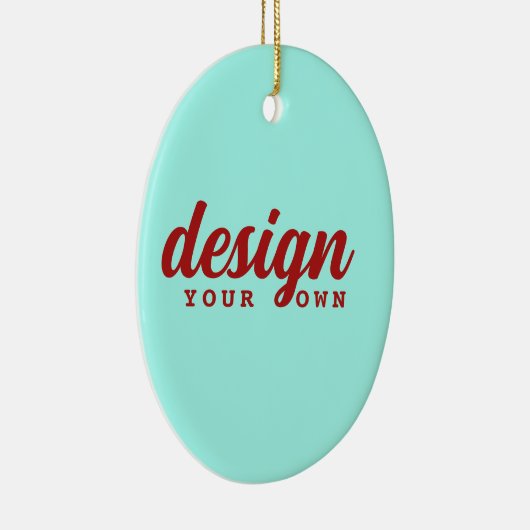 カスタムデザインパーソナライズされたのクリスマス楕円 セラミックオーナメント (右)