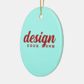 カスタムデザインパーソナライズされたのクリスマス楕円 セラミックオーナメント (左)