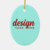 カスタムデザインパーソナライズされたのクリスマス楕円 セラミックオーナメント (正面)