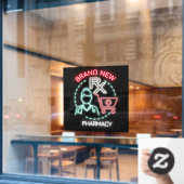 カスタムデザインフェイクネオン薬局 ウィンドウサイン (カフェ窓)